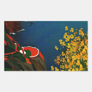 Vintag Capri L'Isola del Sole Italien Rechteckiger Aufkleber