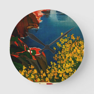 Vintag Capri L'Isola del Sole Italien Runde Wanduhr