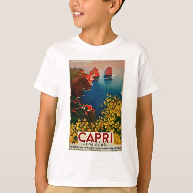 Vintag Capri L'Isola del Sole Italien T-Shirt (Vorderseite)