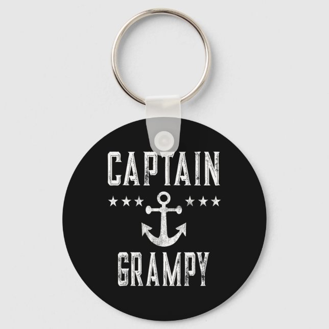 Vintag Captain Grampy - Familienfahrt oder See Boa Schlüsselanhänger (Vorderseite)