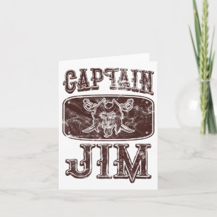 Vintag Captain Jim Personalisiert Pirate Pontoon B Karte