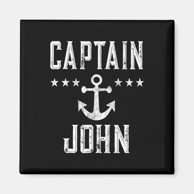 Vintag Captain John - Familienfahrt oder See Boati Magnet (Vorne)