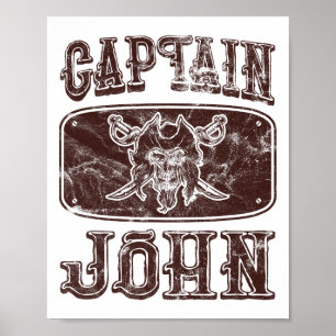 Vintag Captain John Personalisiert Pirate Pontoon Poster