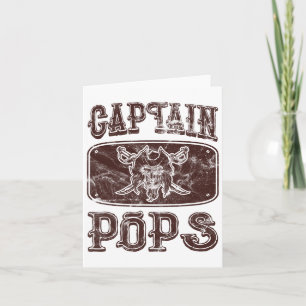 Vintag Captain Pops Personalisiert Pirate Pontoon Karte