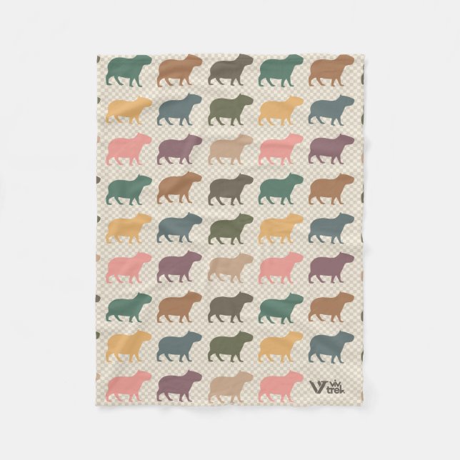 Vintag Capybara Blanket Capybara Lover Blanket Fleecedecke (Vorderseite)