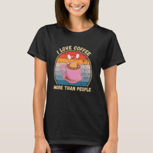 Vintag Capybara I Liebe Kaffee mehr als Menschen C T-Shirt