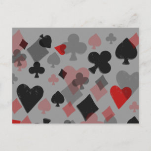 Vintag Card Anzug Collage - Rot und Schwarz Postkarte