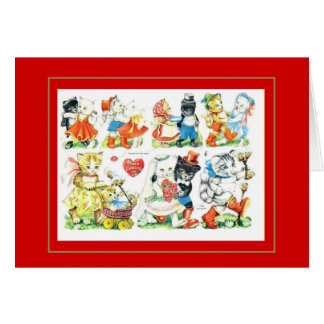 Vintag Card Collage Cats