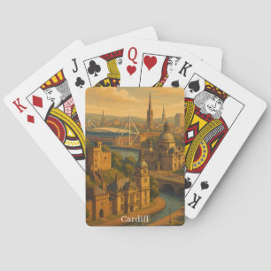 Vintag Cardiff Wales UK Retro Art Spielkarten