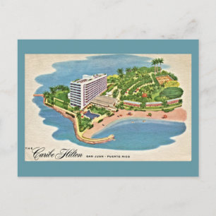 Vintag Caribe Hilton San Juan Puerto Rico Postkarte