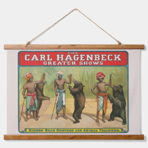 Vintag Carl Hagenbeck Circus Poster Wandteppich Mit Holzrahmen