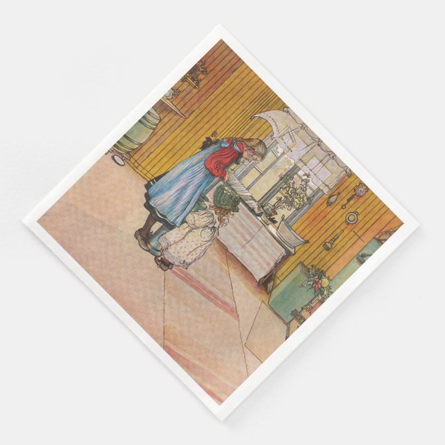 Vintag Carl Larsson Die Küche Serviette (Ecke)