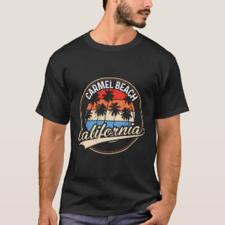 Vintag Carmel Beach California Palm Tree Beach T-Shirt