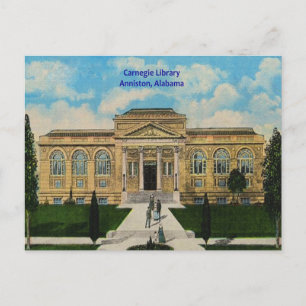 Vintag Carnegie Library Anniston Alabama Postkarte