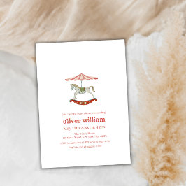 Vintag Carousel Carnival Circus Baby Dusche Einladung