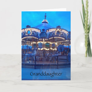 "VINTAG CAROUSEL" GLÜCKLICH BIRTHDAY GRANDAUGHTER KARTE