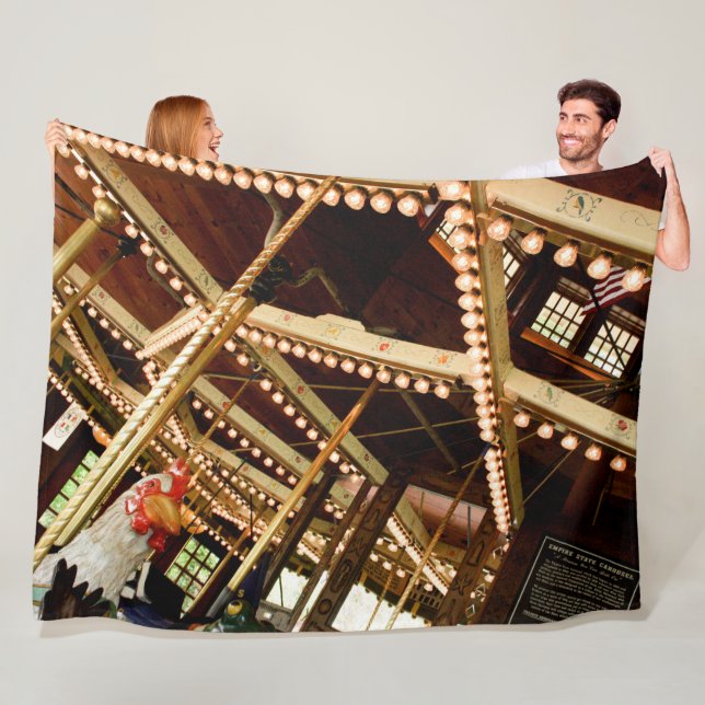 Vintag Carousel Rooster Fleecedecke (Beispiel)