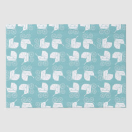 Vintag Carriage Baby Dusche Niedlich Blue Boy Seidenpapier