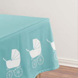 Vintag Carriage Baby Dusche Niedlich Blue Boy Tischdecke