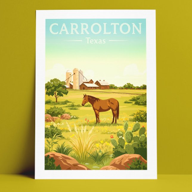 Vintag Carrolton Texas Postkarte (Von Creator hochgeladen)