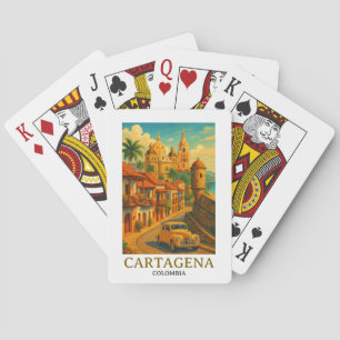 Vintag Cartagena Colombia Retro Art Spielkarten
