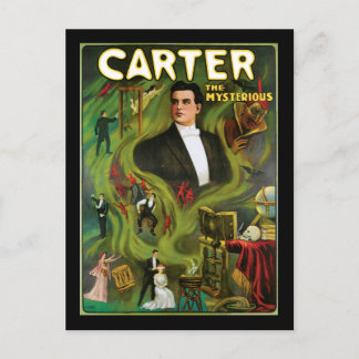 Vintag Carter the Mysterious Magic Poster Postkarte