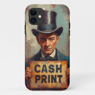 Vintag Cash Print Gentleman Mobile Case
