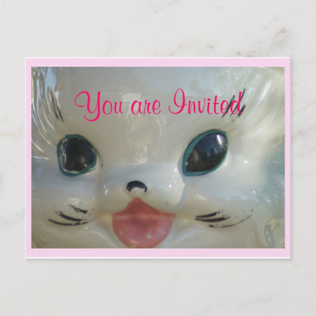 Vintag Cat cookie jar 2972 - anpassen Einladungspostkarte (Vorderseite)