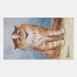 Vintag Cat Show Cat Illustration von Louis Wain Rechteckiger Aufkleber