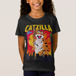 Vintag Catzilla Cat Japanisch Kunst Funny Cat Gesc T-Shirt