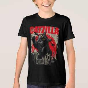 Vintag Catzilla Cat Japanisch Kunst Funny Cat Gesc Tri-Blend Shirt