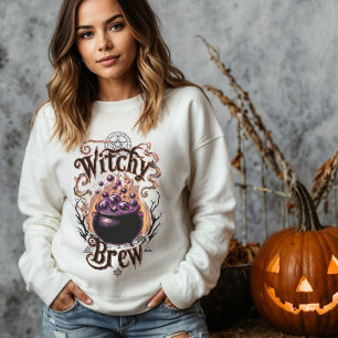 Vintag Cauldron Halloween Hexenkostüme Womens Sweatshirt