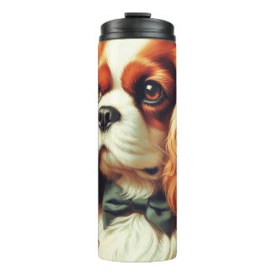 Vintag Cavalier King Charles Spaniel Painting Thermosbecher