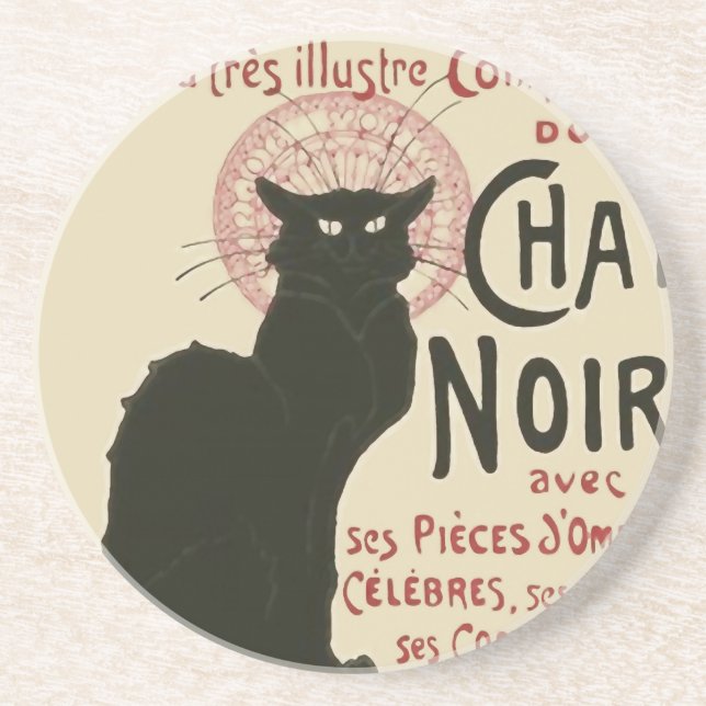 Vintag Ce Soir Le Chat Noir Poster Getränkeuntersetzer (Vorne)
