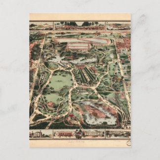 Vintag Central Park Map New York City Postkarte