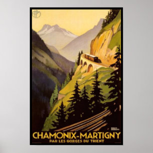 Vintag Chamonix-Martigny Travel Poster