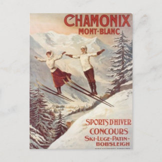 Vintag Chamonix, Mont-Blanc, Frankreich - Postkarte