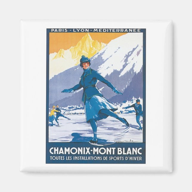 Vintag Chamonix Mont Blanc Magnet (Vorne)