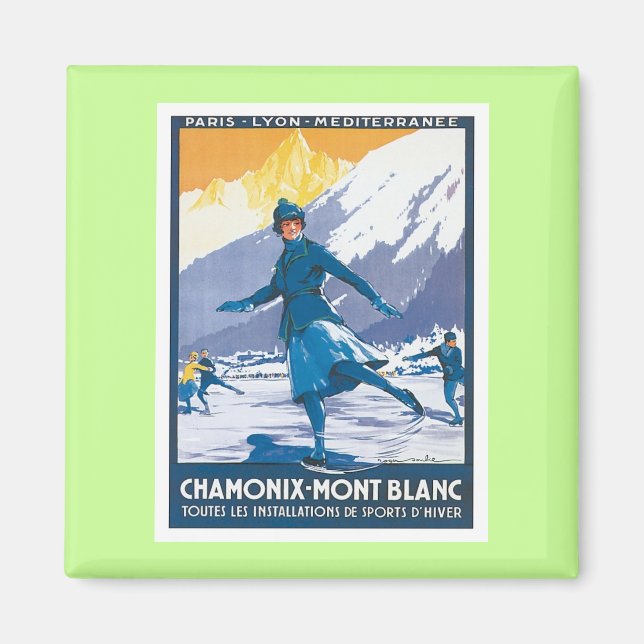 Vintag Chamonix Mont Blanc Magnet (Vorne)