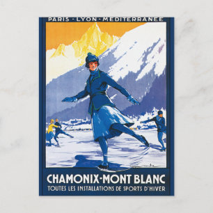 Vintag Chamonix - Mont Blanc Poster Postkarte