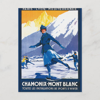 Vintag Chamonix - Mont Blanc Poster Postkarte
