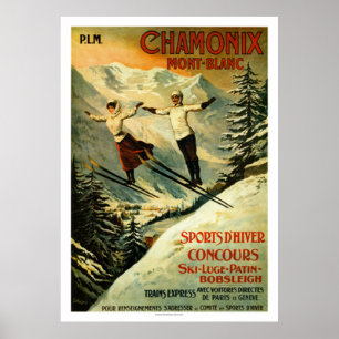 Vintag Chamonix Ski Poster