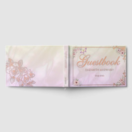 Vintag Champagne Peony Wedding Foil Guestbook Gästebuch
