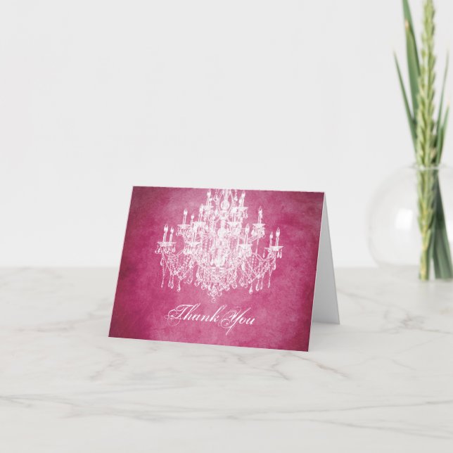 Vintag Chandelier Vielen Dank Dankeskarte (Vorderseite)