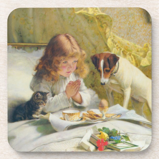 Vintag Charles Burton Barber Suspense Getränkeuntersetzer (Vorderseite)