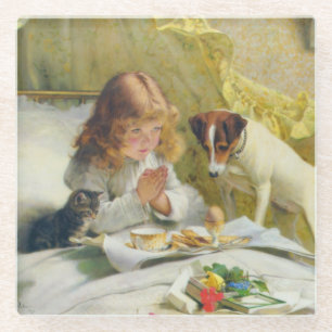 Vintag Charles Burton Barber Suspense Glasuntersetzer