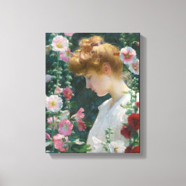 Vintag Charles Courtney Curran Lotus Lilies Canva Leinwanddruck