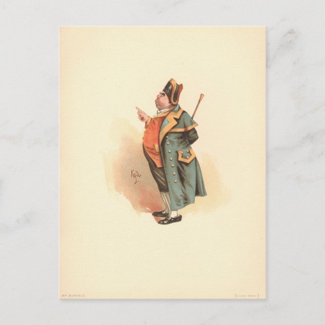 Vintag Charles Dickens Oliver Drehung Hummel Postkarte (Vorderseite)