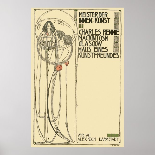 Vintag Charles Rennie Mackintosh Template Poster (Vorne)