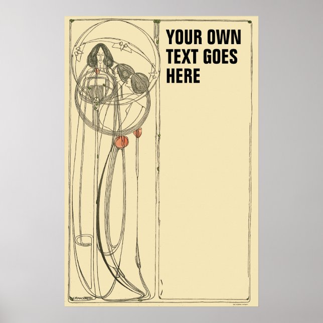 Vintag Charles Rennie Mackintosh Template Poster (Vorne)